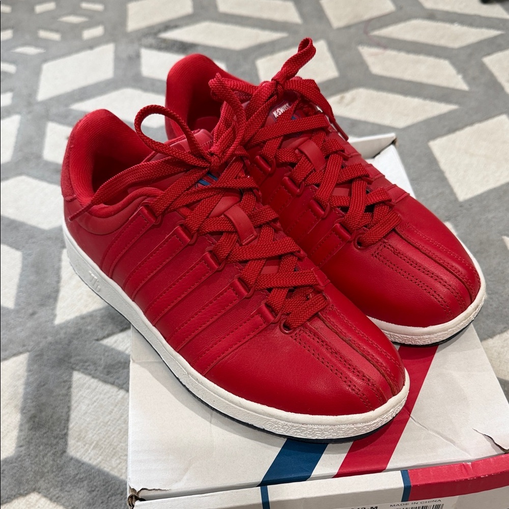 K-Swiss Classic Red Athletic Sneakers
